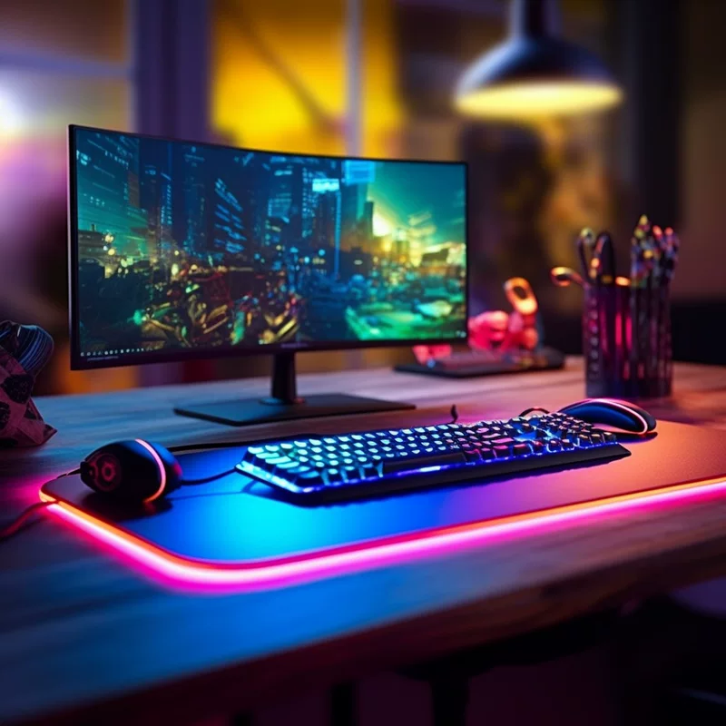 ROG, светящаяся большая мышь, коврик для стола, игровая водонепроницаемая клавиатура, подставка-подлокотник для стола