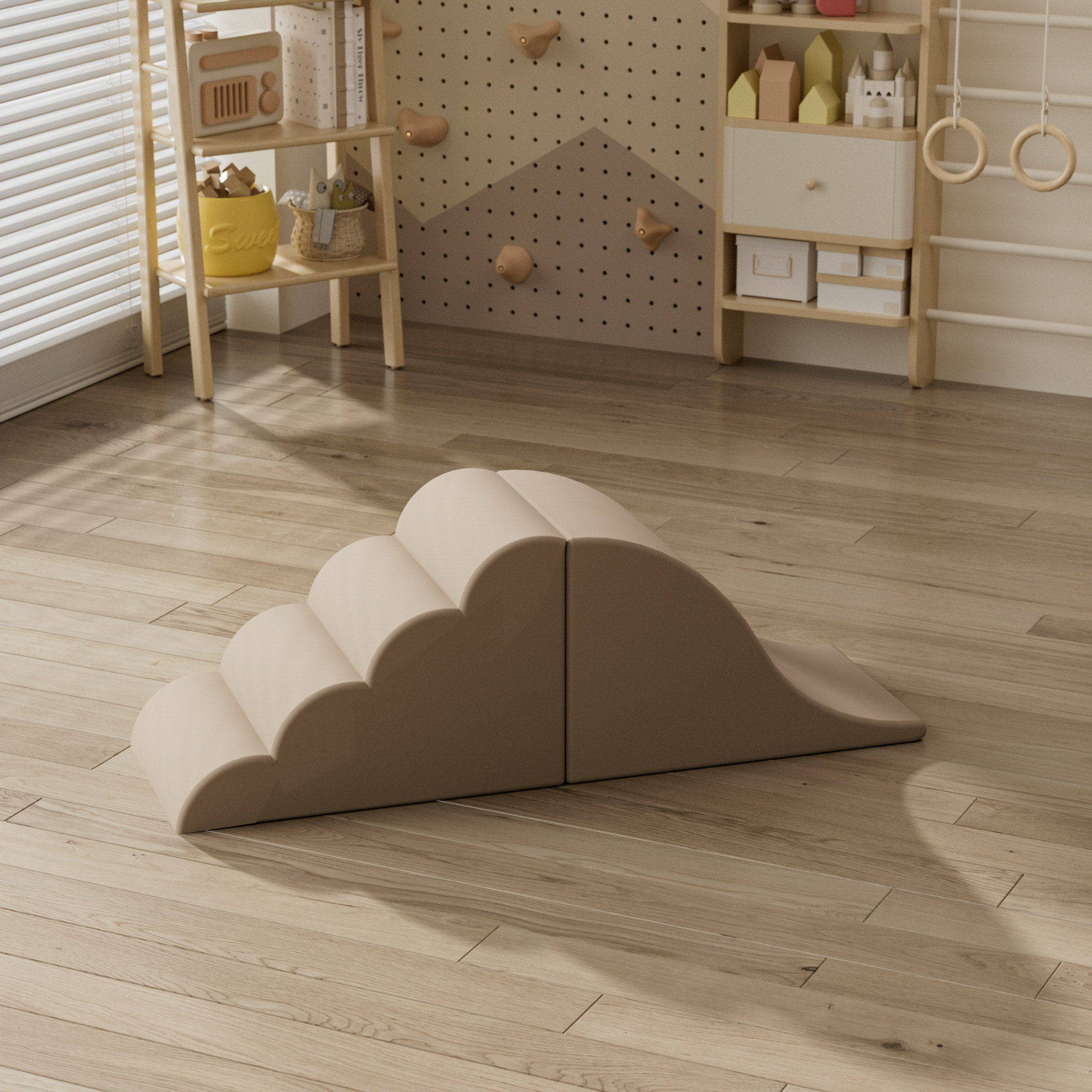 Centro de educación temprana al por mayor transfronterizo, combinación de escalada y deslizamiento de software, entrenamiento de integración sensorial para bebés, tobogán de bolsa suave para interiores para niños