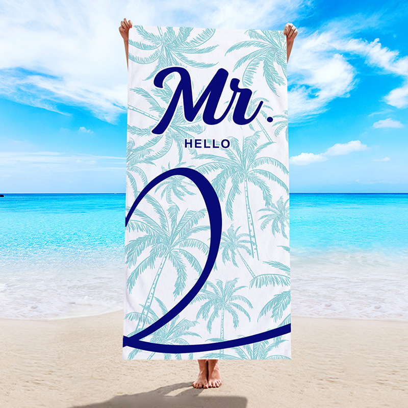 Nueva toalla de playa de impresión digital de microfibra de cocotero toalla de baño de natación toalla de playa de tela de felpa al por mayor