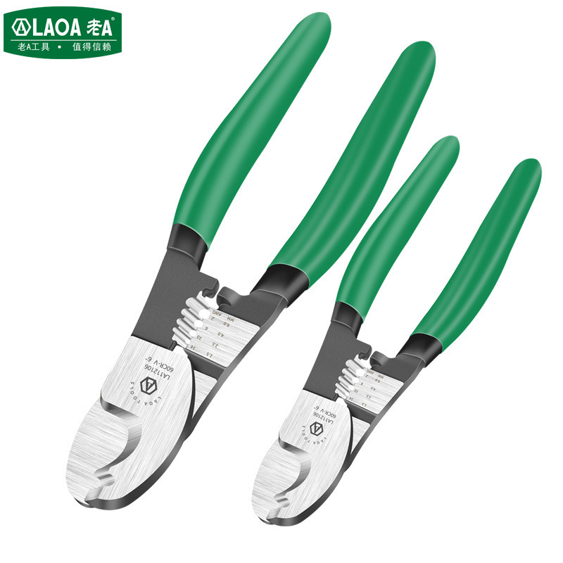 剥线电缆钳剥线钳 LA112106电缆剥线刀多功能线缆钳6寸电缆剪