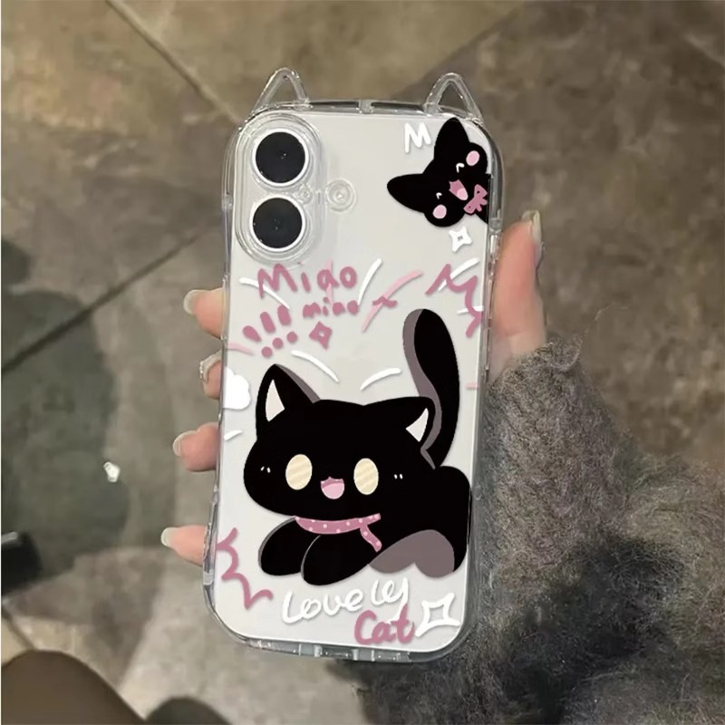 ジャンプ子猫 Apple 16plus8 携帯電話ケース 12promax7 猫耳 14pro11x r かわいい xs15|undefined