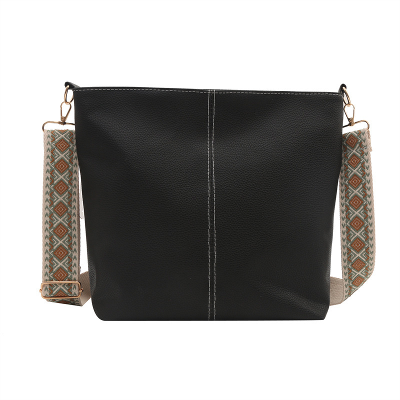 Borsa a secchiello vintage texture donna con tracolla larga_voghion.com