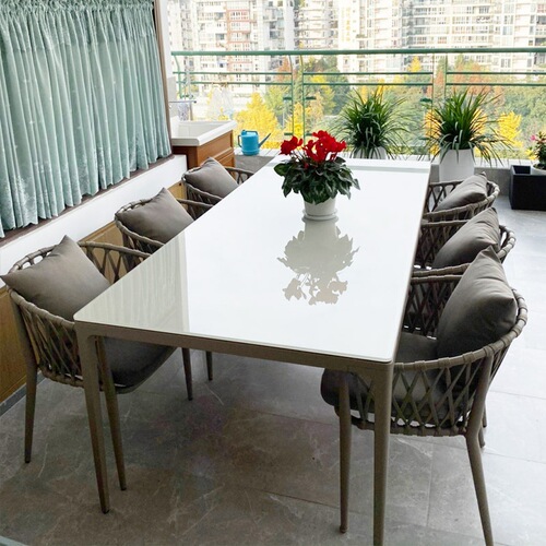 Outdoor table and chair set, leisure courtyard, wicker chair combination, outdoor patio, garden, sun protection, waterproof, balcony chair furniture