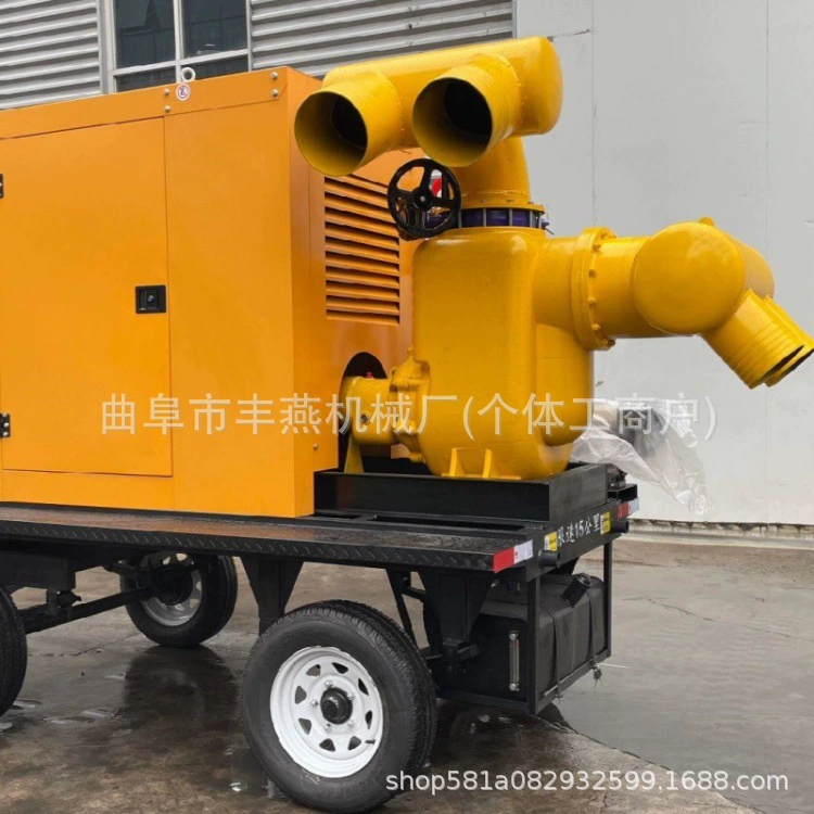 Мобильный насосный агрегат для быстрого откачки сточных вод с турбиной смешанного потока, производительность 980 тонн в час, для борьбы с наводнениями.