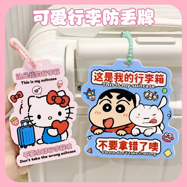 Travel luggage tag, anti-lost cute cartoon KT cat tag for travel and business trips, backpack identification tag