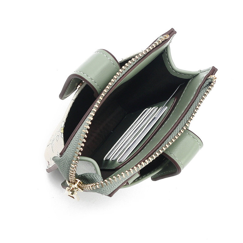 Bolso de moneda para teléfono móvil Bolso de hombro impreso de moda Cartera multifunción Bolso de mensajero de verano de un solo hombro Bolso simple para teléfono móvil de sentido avanzado