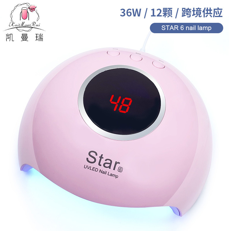 AliExpress Lámpara de uñas Tienda de uñas Gel de esmalte de uñas Lámpara para hornear de uñas indolora Pantalla LCD Lámpara de fototerapia inteligente uv al por mayor