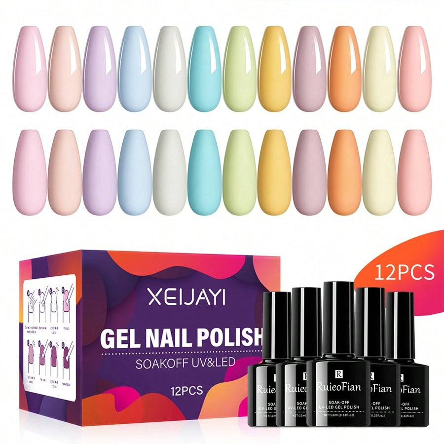 Macaron gel esmalte de uñas primavera/verano caramelo en Polvo azul esmalte de uñas semipermanente remojo gel de Arte de uñas