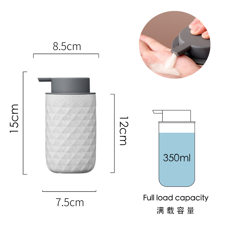 Botella de jabón de desinfectante de manos de cerámica nórdica ins viento prensado envasado baño baño gel de baño Amazon temu