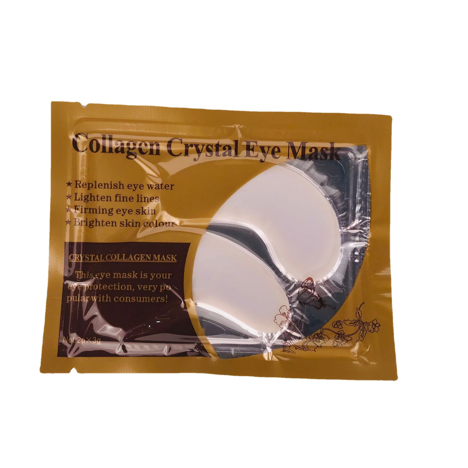 Cruz-frontera congelada-seca máscara de ojo de cristal de colágeno parche ojo bolsa parche máscara de ojo de algas hidrogel máscara de ojos hidrogel frío compresa