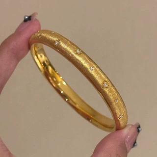 小红书爆款复古拉丝八芒星手镯轻奢高级感时尚精致百搭气质手饰女