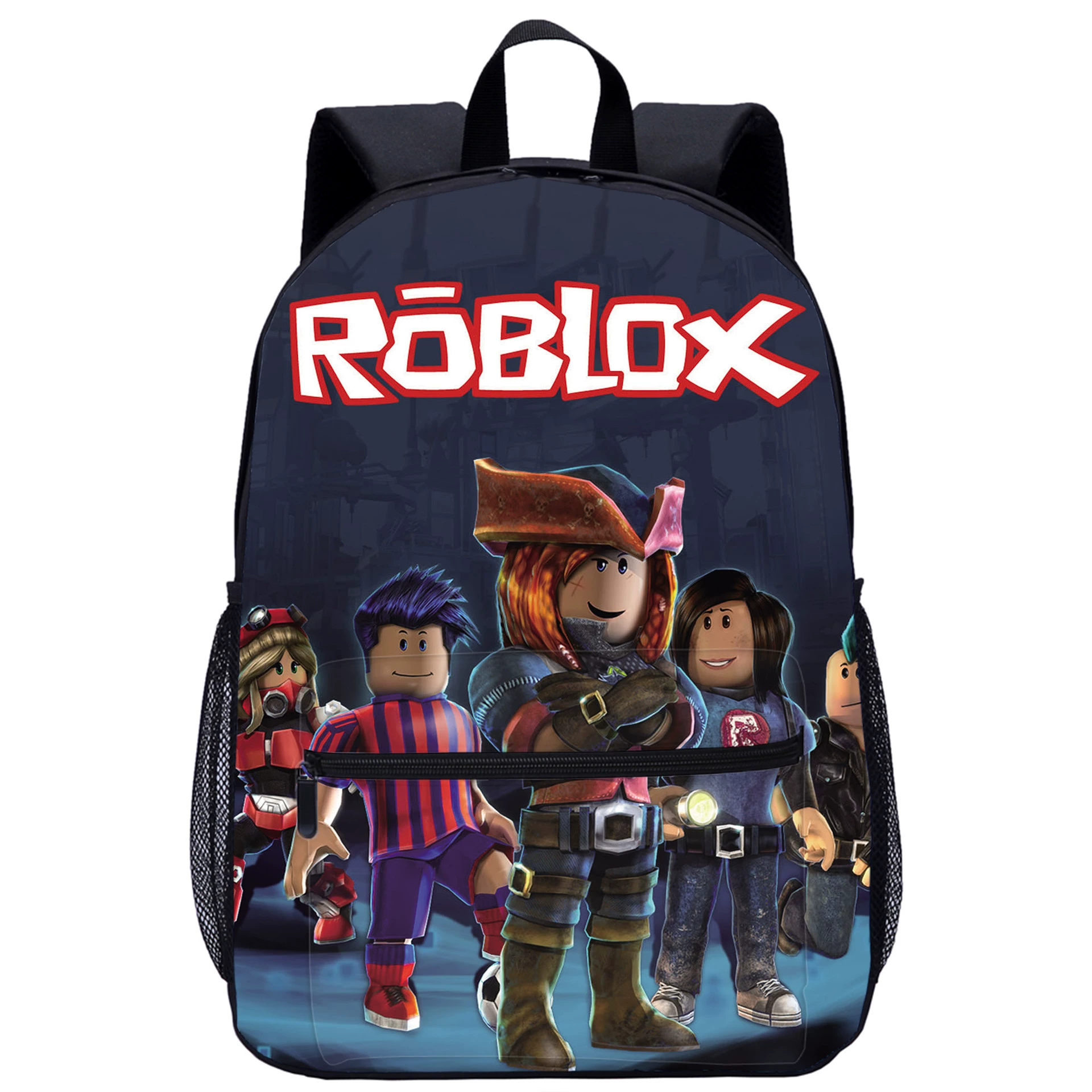 Роблокс школьные рюкзаки идут на печать 17 дюймов с передним мешком ROBLOX начальная школа студент рюкзак кросс -бордер один кусок