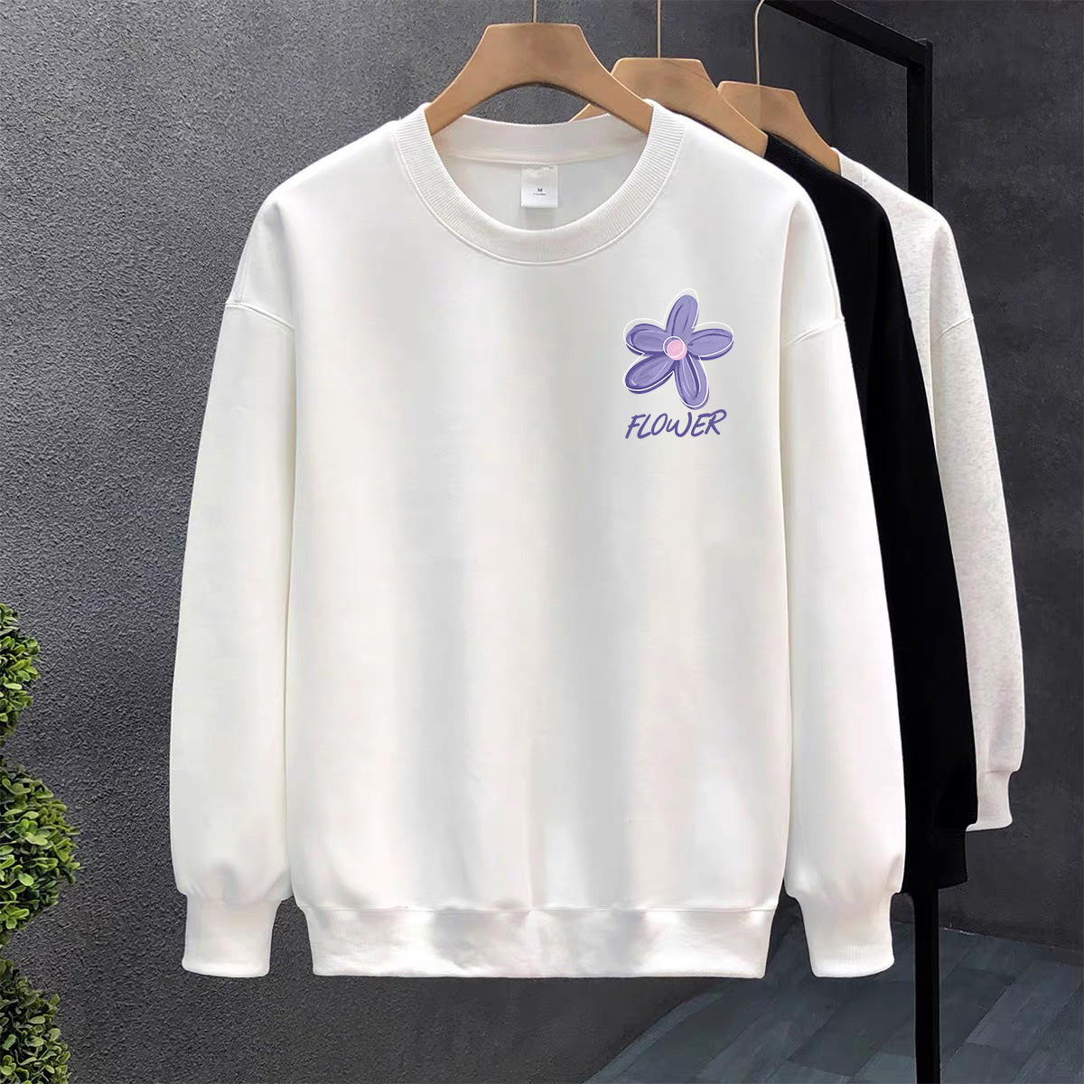 Blanco pesado camiseta de algodón mujer otoño invierno nuevo estilo europeo y americano camiseta de manga larga camiseta de fondo camiseta de estudiantes sin terciopelo