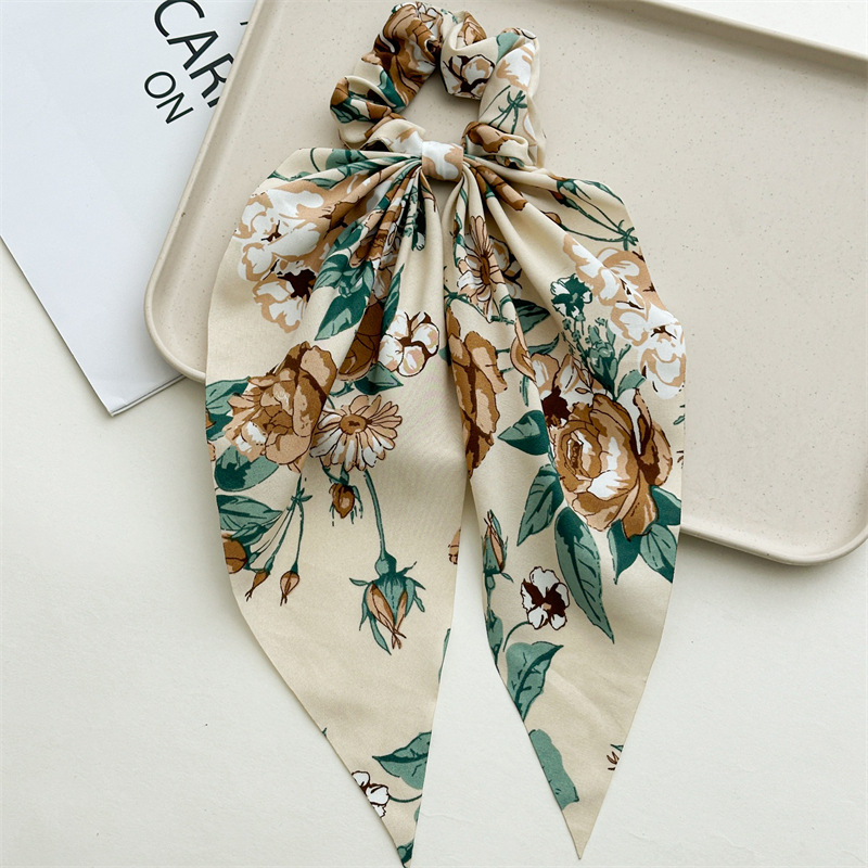 15g Weight Hair Tie Hair Accessories Type 1 Piece Quantity Tea Party, Street Occasion Flower Pattern Women's Gender Elegant Style Women's Elegant Flower Cloth Hair Tie 13