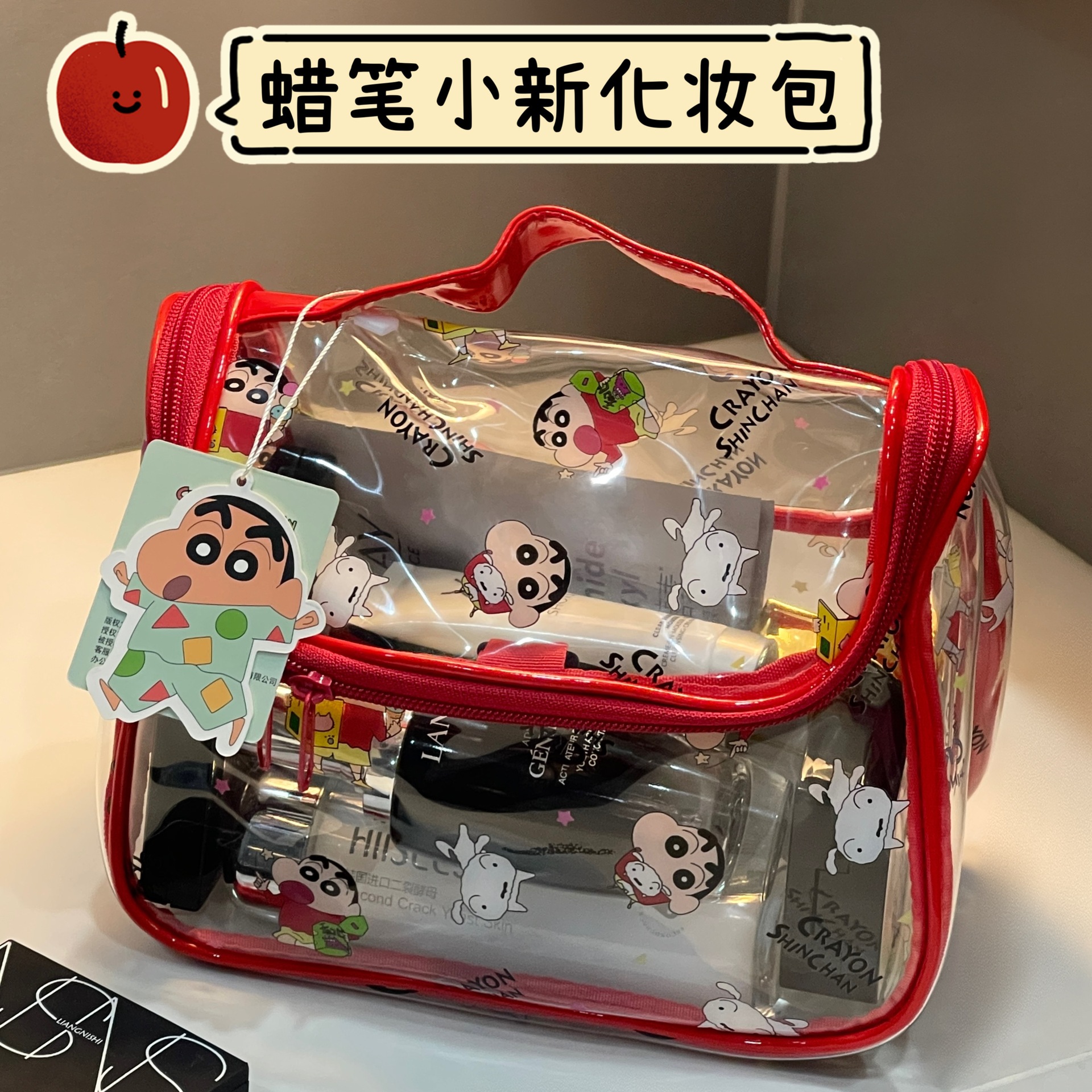 2025 nuevo lápiz pequeño nuevo bolso de maquillaje transparente portátil de gran capacidad de almacenamiento de viaje bolso de lavado impermeable