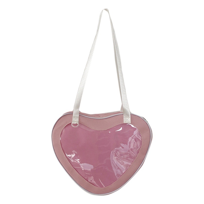 Bolsa de dolor de amor simple bromista transparente en forma de corazón bolsa de dolor pequeña bolsa de bebé bolsa de mensajero Portátil Bolsa de ropa JK niñas