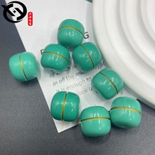 绿松石优化挫金一线天10、13mm老型珠桶珠文玩diy配件星月菩提百