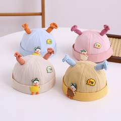 YES小鴨嬰兒帽子春秋可愛小月齡男女寶寶地主帽嬰幼兒薄款瓜皮帽