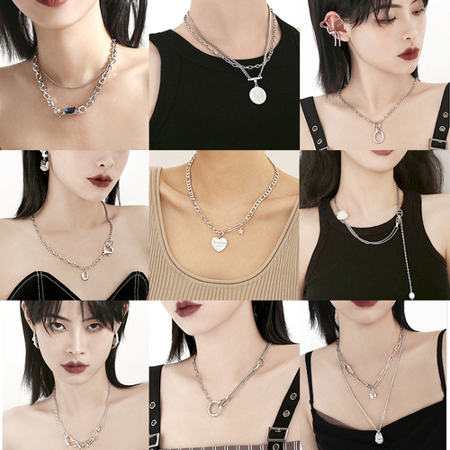 Necklace women's niche accessories snake bone chain ins accessories fashion jewelry high-end European and American neck necklace sweater chain clavicle chain