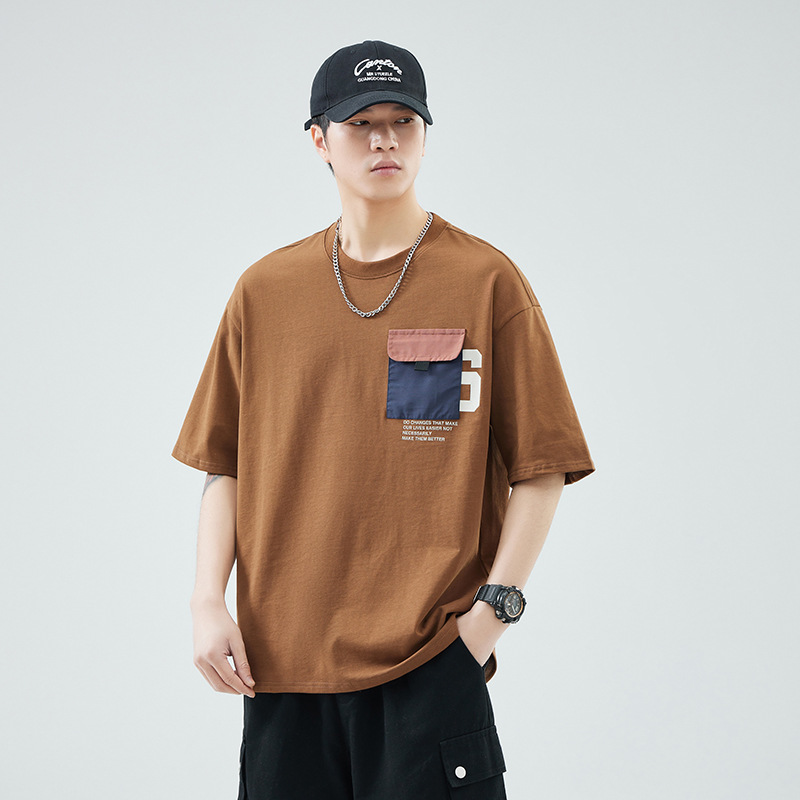 Camiseta de hombre Danbaoni, verano 2025, nueva, estilo japonés, marca de moda, estampado de letras, camiseta holgada