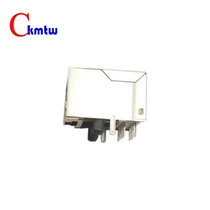 [网口插座 RJ45-8P8C TAB-Down H=18.4 弯插 带屏蔽 脚后3.05]