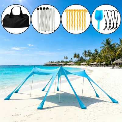 One-Piece Sunshade TEMU Amazon | Avtomobil yan çətirləri - 8-foot-blue-with-4-aluminum-poles-300300200cm-lycra-canopy-tent
