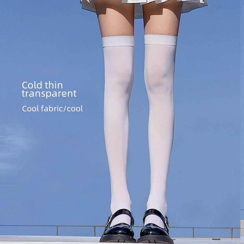 Factory direct spring and summer knee socks thin velvet calf socks jk socks female leg socks solid color white silk stockings Other