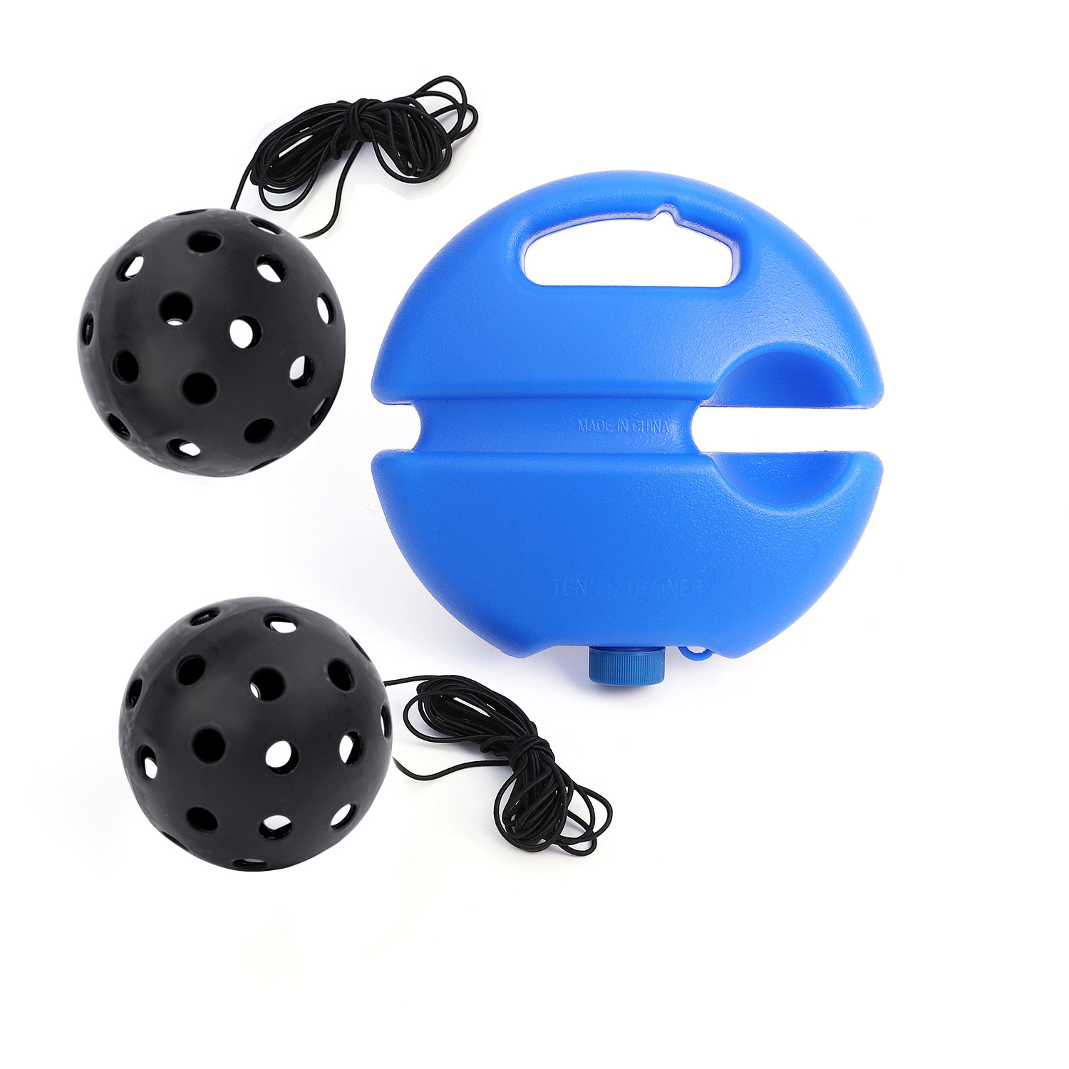 Entrenador de bolas de pico único 40 hoyos PE Bola de agujero elástico alto principiante práctica Pickleball base de inyección de agua