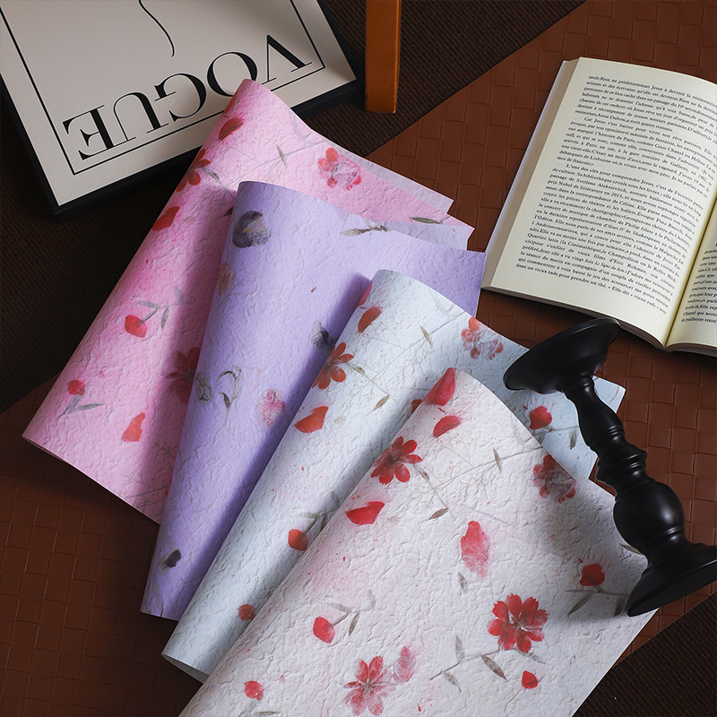 Papel kraft petal espeso de alta textura papel artístico de embalaje de flores hecha a mano DIY material de envoltura floral ramo de flores