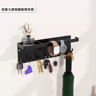 亚马逊门口钥匙挂钩免打孔墙上壁挂墙壁挂架进门挂墙多功能置物架