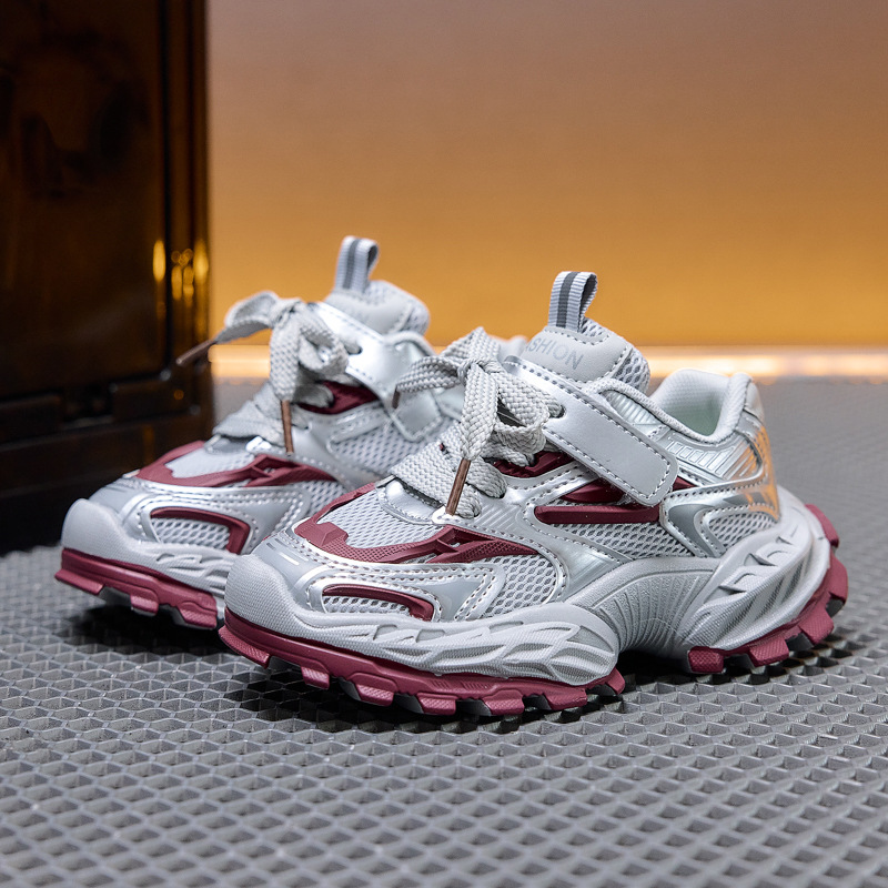 Zapatos deportivos infantiles de moda para niños zapatos de papá 2026 otoño zapatos de malla para niños y niñas zapatos ecológicos transfronterizos para niños