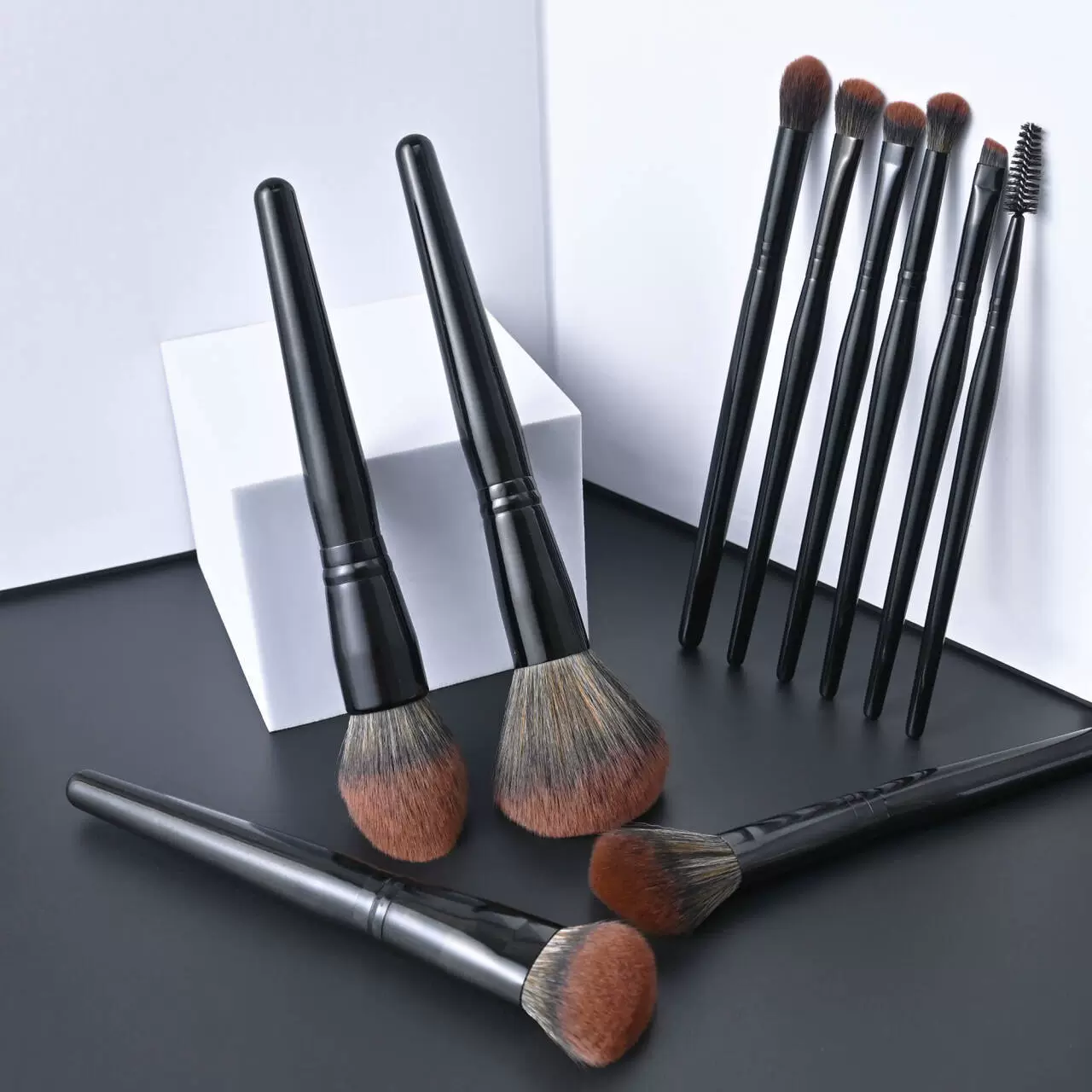 Свободная пудра, румяна для лица, тени для век, кисть для concealer в ручном использовании, 10 шт, полный набор