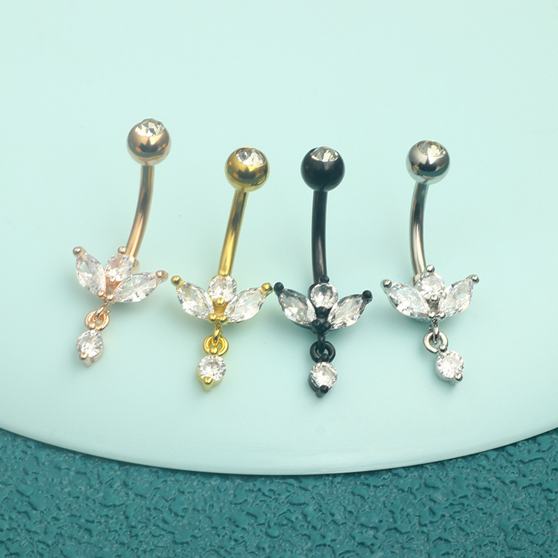Unisex Gender Vintage Style Solid Color Stainless Steel Plating Belly Ring