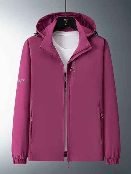 20399 Couple's Spring and Autumn Waterproof Breathable Sports Windbreaker Jacket with Detachable Hood and Customizable Logo