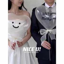 求婚摄影道具婚纱进口气球ins装饰贴纸气球生日表白韩国拍照爱心