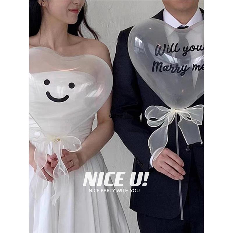 Marriage Proposal Photography Props Wedding Dress Imported Balloon Ins Decorative Sticker Balloon Birthday Expression South Korea Photo Love Marriage Proposal Photography Props Wedding Dress Imported Balloon Ins Decorative Sticker Balloon Birthday Expression South Korea Photo Love