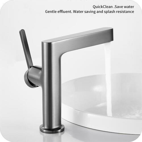 Cross-border all-copper home gun gray bathroom toilet wash basin hot and cold basin faucet light luxury minimalist basin