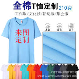 纯棉t恤定制logo团建工作服聚会班服刺绣文化活动广告衫印字批发