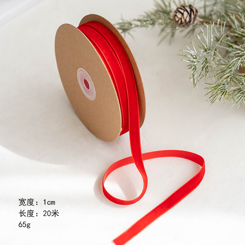 クリスマス装飾アマゾン1cm 2.5cmベルベット無弾片面植毛帯diy蝶ネクタイ部品包装袋|undefined