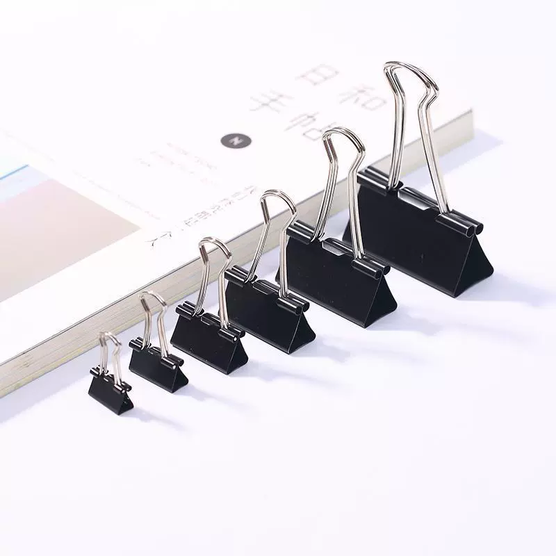 Spot supply specifications uniform black color long -tail folder thirty folder metal binding clip office