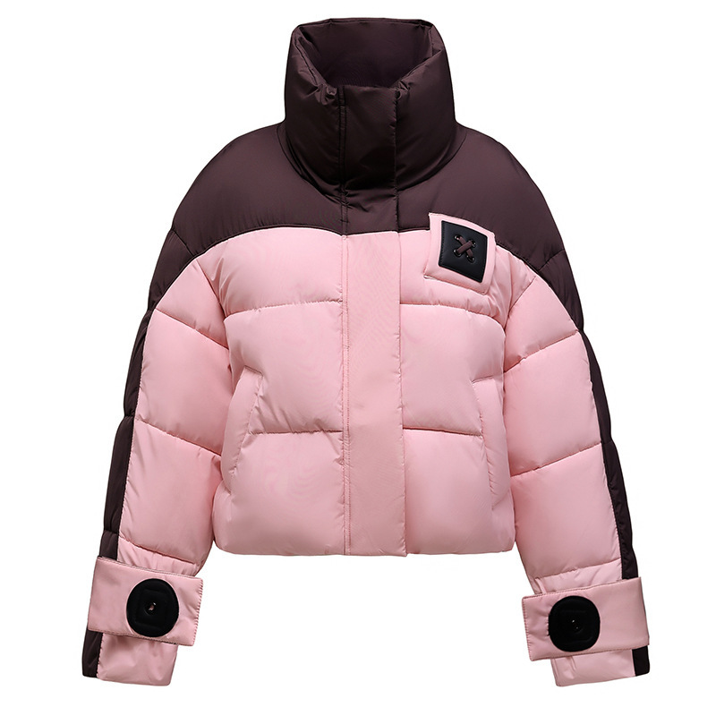 2025 ropa de algodón de pluma para mujeres gruesa corta encapuchada abrigo de moda suelto delgado chaqueta de algodón de invierno ropa de pan caliente