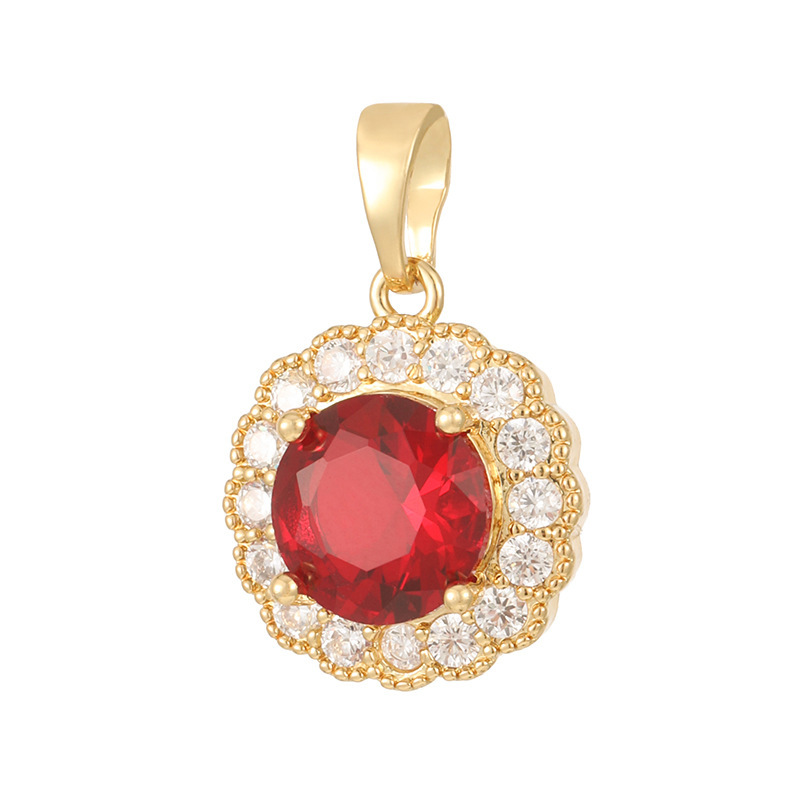 Joyas transfronterizas colgante de rubí esmeralda ligero de lujo accesorios de acero de titanio collar no decolor cadena clavícula