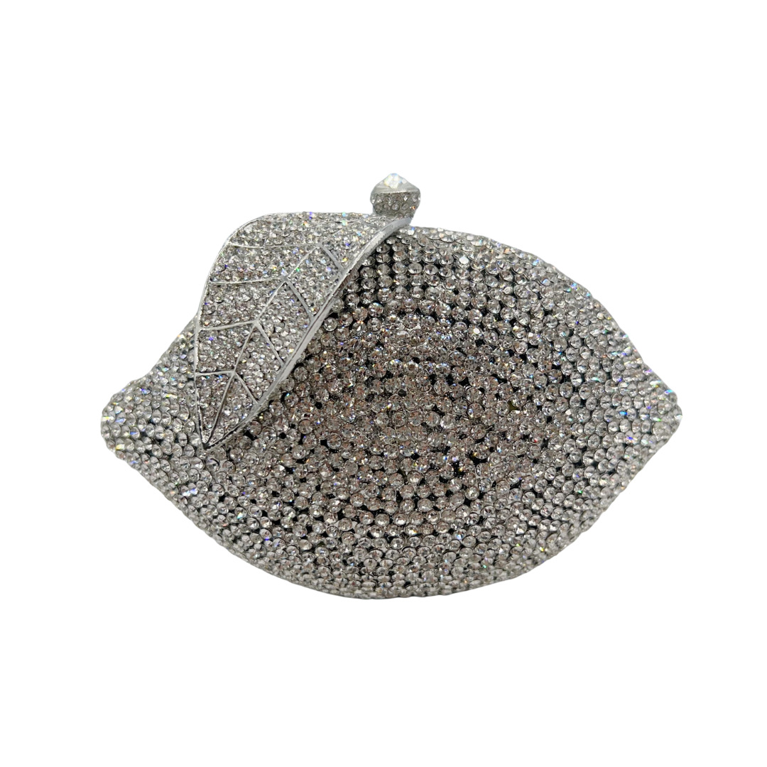 Bolsa de cristal transfronteriza con diamantes de diamante ligero de lujo limón estilo banquete de mano de mujer bolsa dura