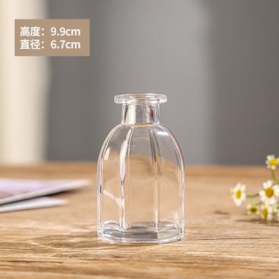 Retro repujado mini florero transparente hidropónico flor arreglo florero de cristal salón aromaterapia botella adornos Decoración