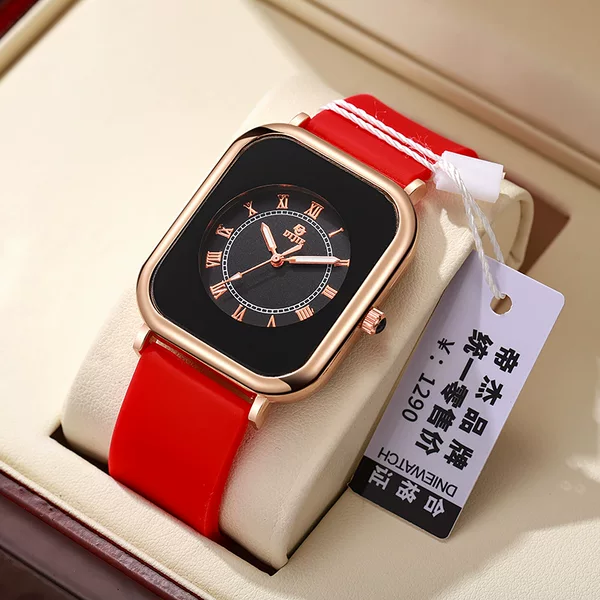 High-beauty Value Square Quartz Watch for Students Men's and Women's High-end All-match Internet Celebrity Explosive Light Luxury Quartz Wristwatch