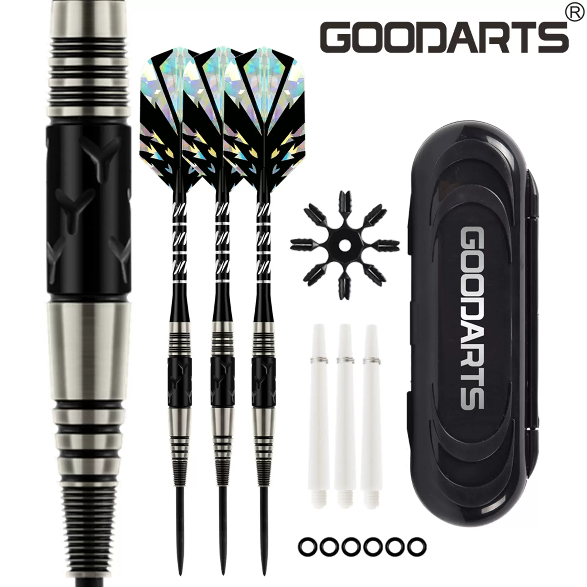 GOODARTS 骑士飞镖针21g比赛级钨钢飞镖套装darts跨境代发飞镖盒