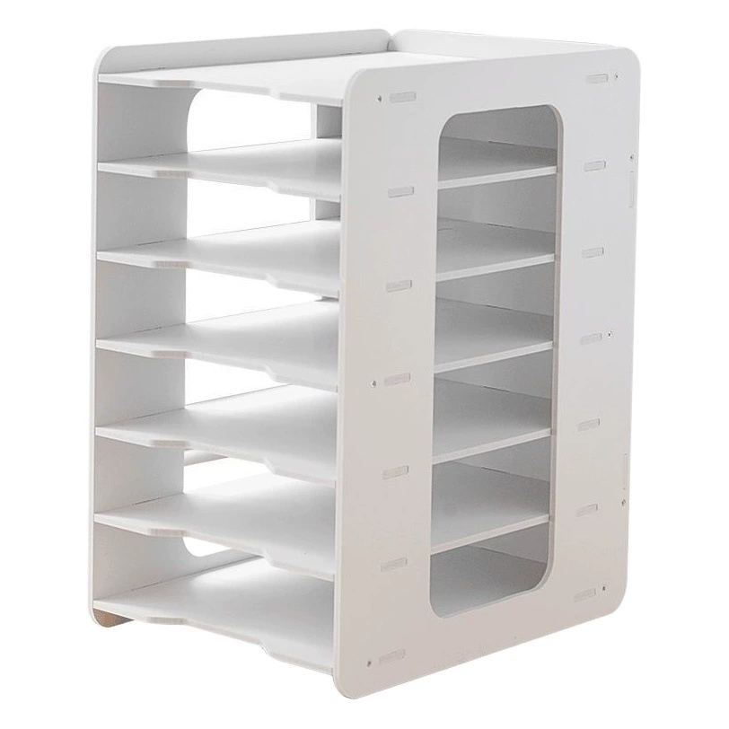 Многослойная стойка для файлов Стойка для хранения данных Настольная креативная офисная классификация Принадлежности Стеллаж для хранения бумаги формата А4 Горизонтальная многослойная стойка