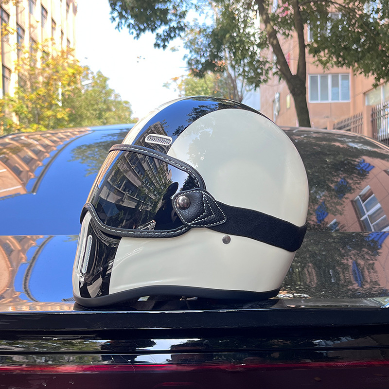 Nuevo Casco Estándar 3C Estilo Alemán de Fibra de Vidrio, Casco Retro para Motocicleta, Unisex, Ultraligero, Integral