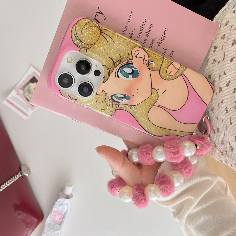 Dibujos animados de chicas hermosas de anime japonés para Apple 15promax flash iPhone 16pro funda para teléfono móvil 13/14