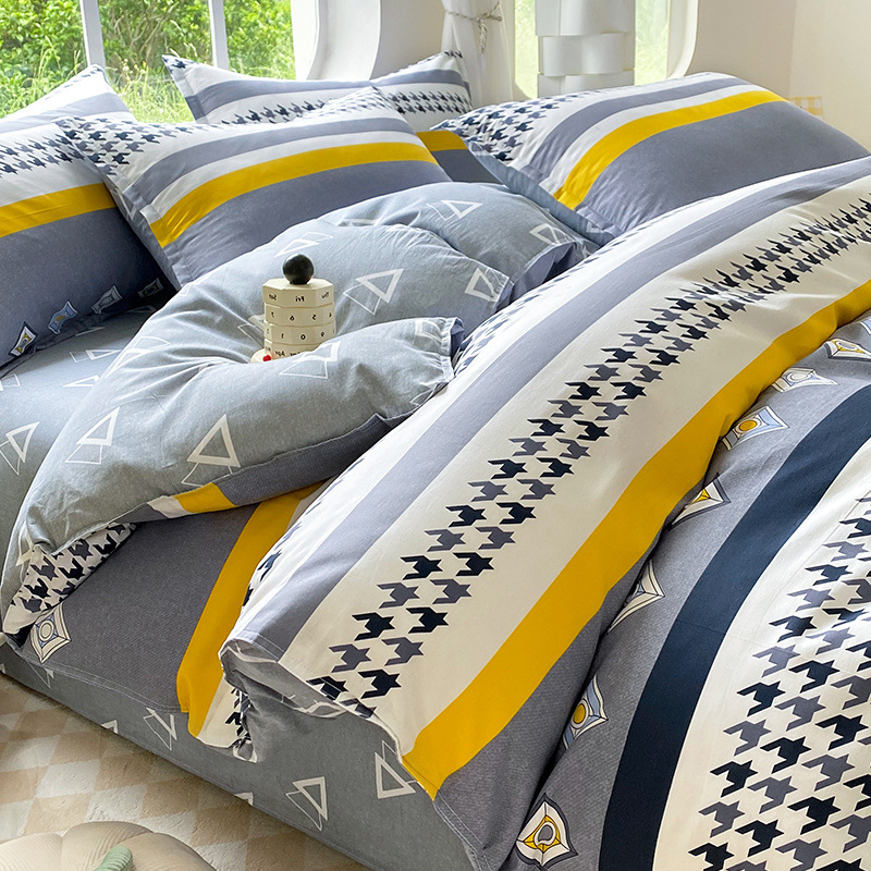 Ropa de cama de tres piezas de dormitorio de algodón fresco 4 ropa de cama de cuatro piezas de algodón 100 sábanas fundas de edredón